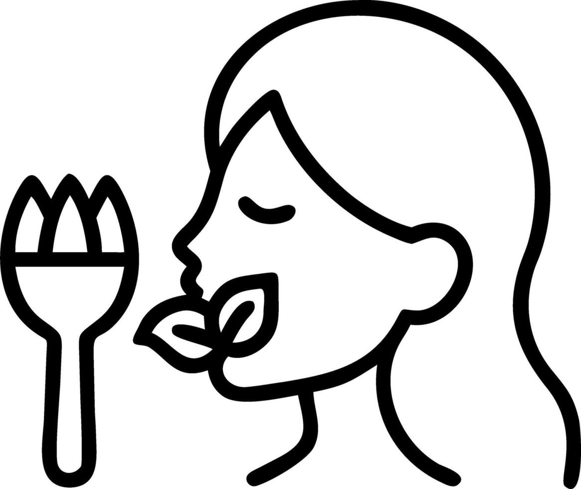 closeup woman eating healthy food salad focus on salad fork concept as A woman enjoys a fresh salad with focus on the fork and vibrant greens symbolizing healthy eating and mindful Clean vector