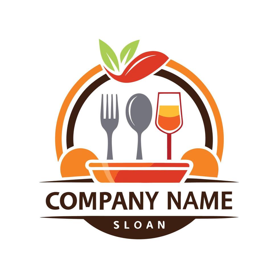 a logo for a restaurant or food service company white background vector