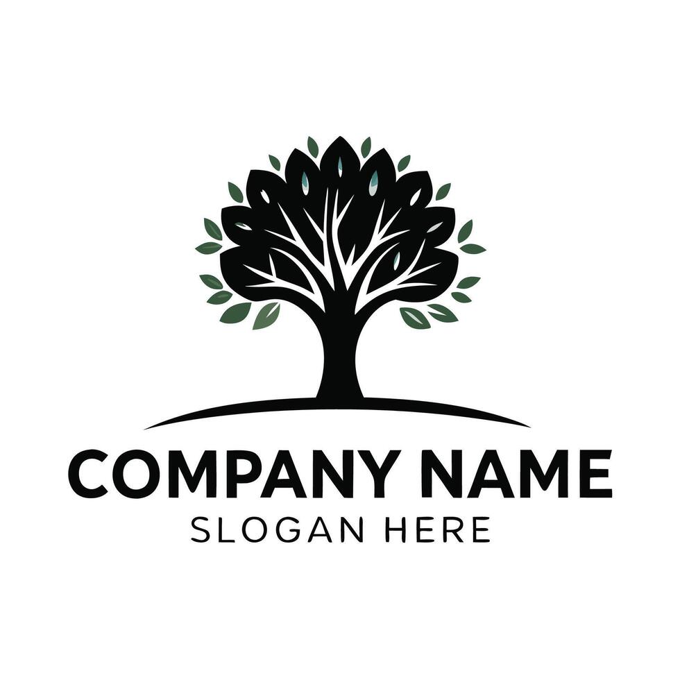 a logo for a company that is called tree white background vector