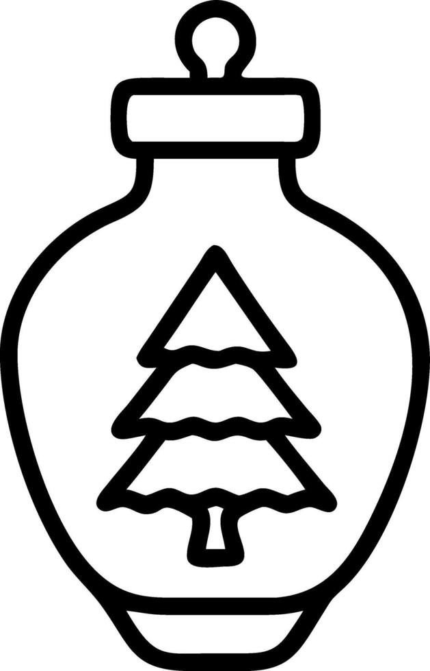 close up elegant christmas tree glass jar snowflakes background concept as A glass jar displays a miniature Christmas tree surrounded by snowflakes creating a festive and elegant h Clean vector
