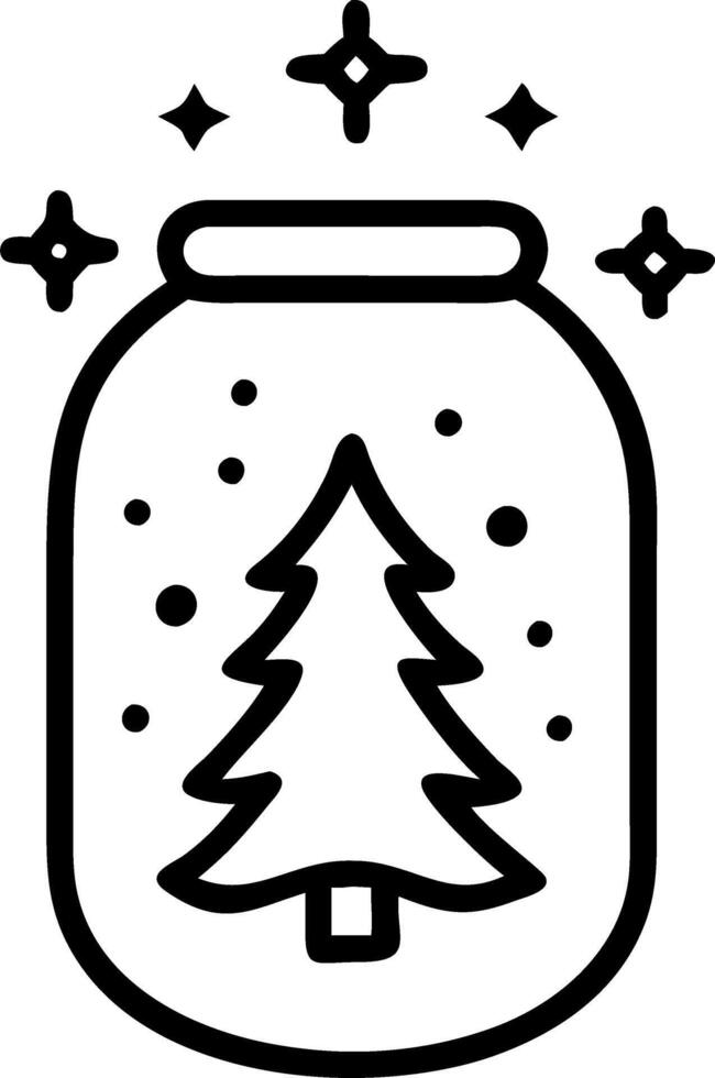 close up elegant christmas tree glass jar snowflakes background concept as A glass jar displays a miniature Christmas tree surrounded by snowflakes creating a festive and elegant h Clean Set 2 vector
