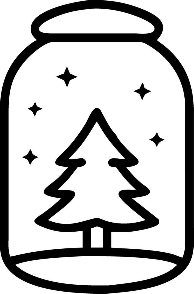 Close up elegant Christmas tree in glass jar with snowflakes background symbolizes festive charm and modern holiday decor concept as Highlights stylish and minimal Christmas decor Clean vector