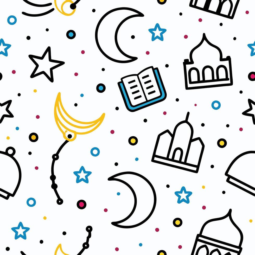 seamless pattern with symbols white background vector