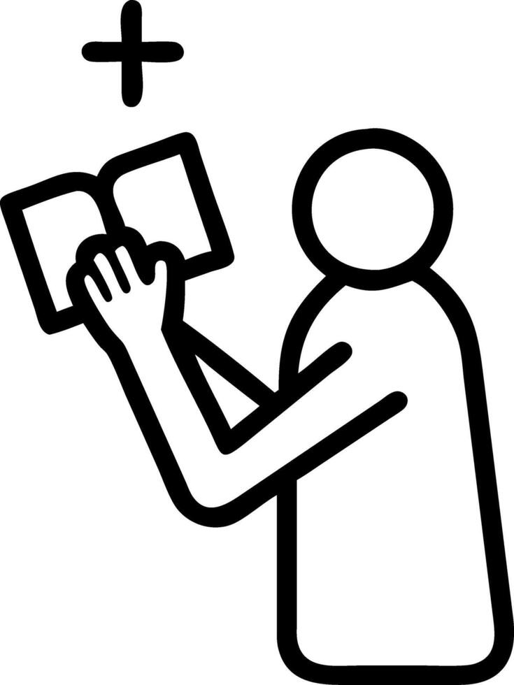 Christian life crisis prayer to god man praying for blessings and better life holding hands with Bible believing in goodness eyes closed in prayer concept as Man prays with hands h Clean vector