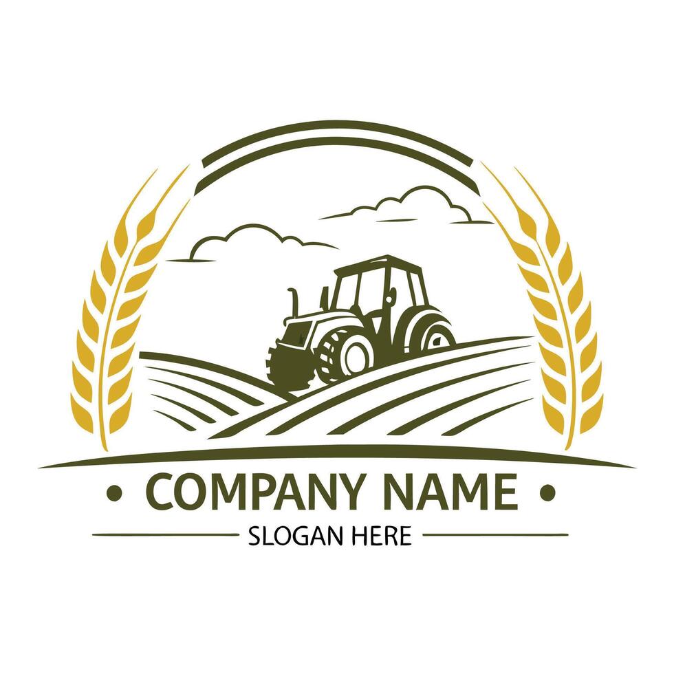 tractor logo design template, illustration white background vector
