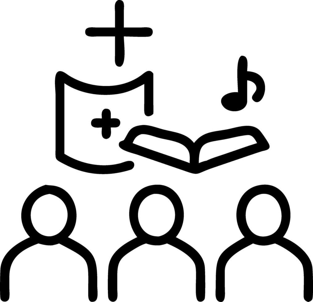 Christian families worship God in the garden by playing guitar and holding a holy bible Group Christianity people reading the bible together Concept of wisdom religion reading im Clean vector