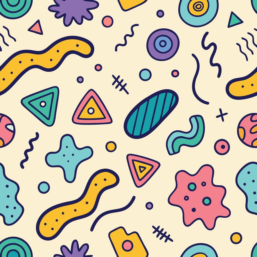 seamless pattern with colorful retro , vector