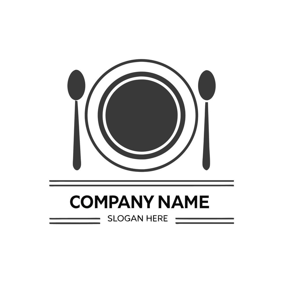 plate and fork logo design template vector