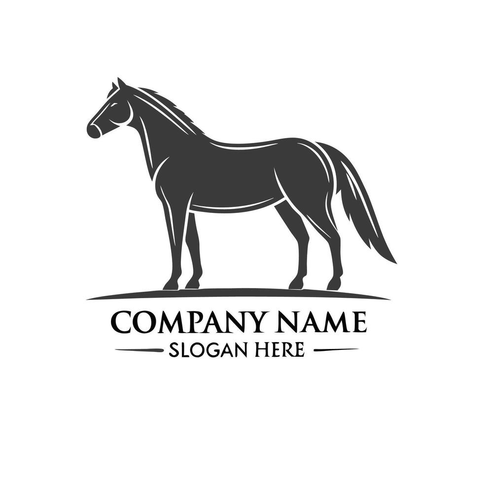 horse logo design illustration white background vector