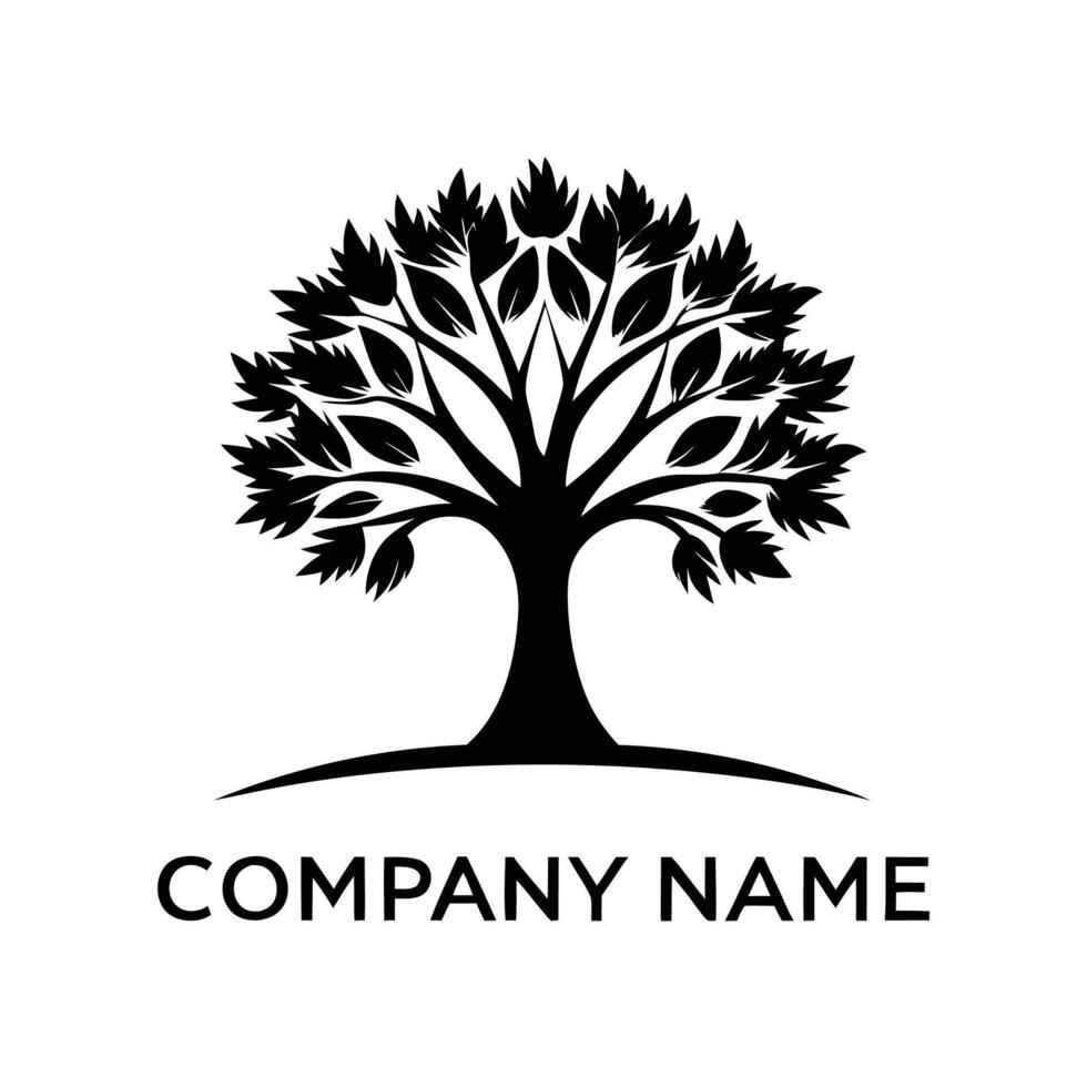 a black and white logo for a company with tree white background vector