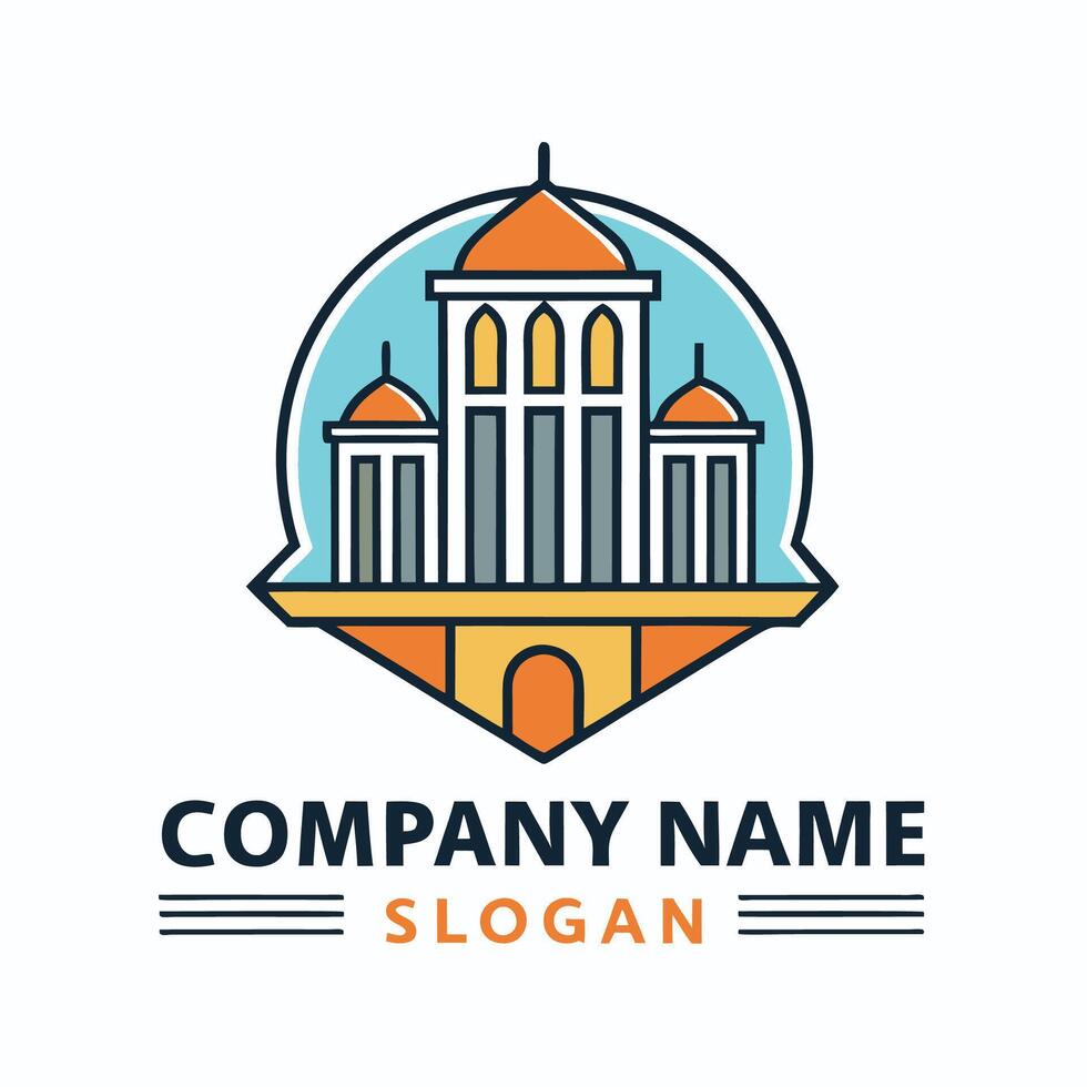 a building with a tower and a clock on it vector