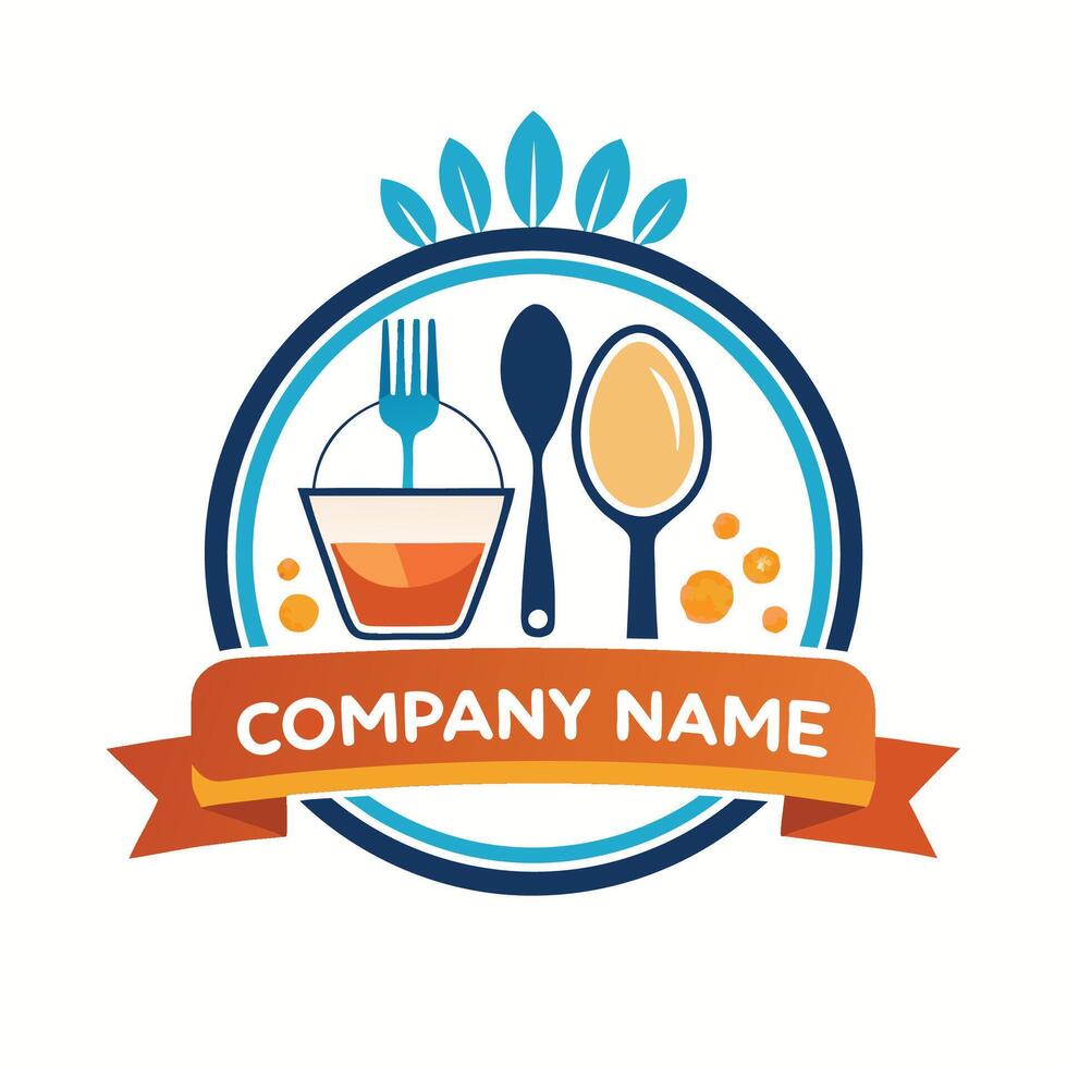 a logo for a company that food white background vector