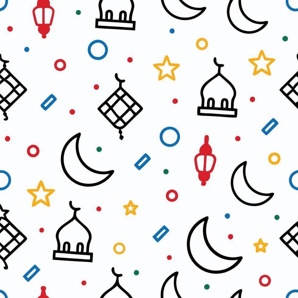 ramadan seamless pattern background vector