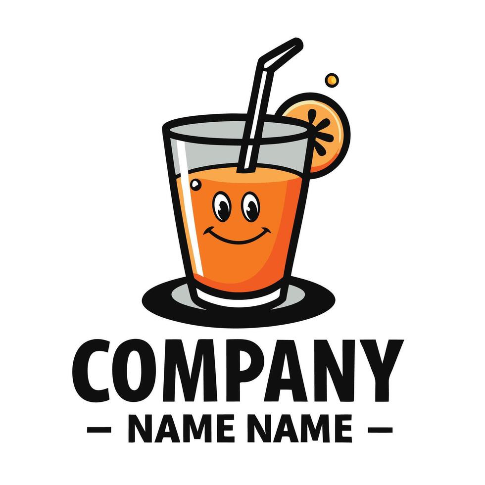 orange juice drink logo design template white background vector