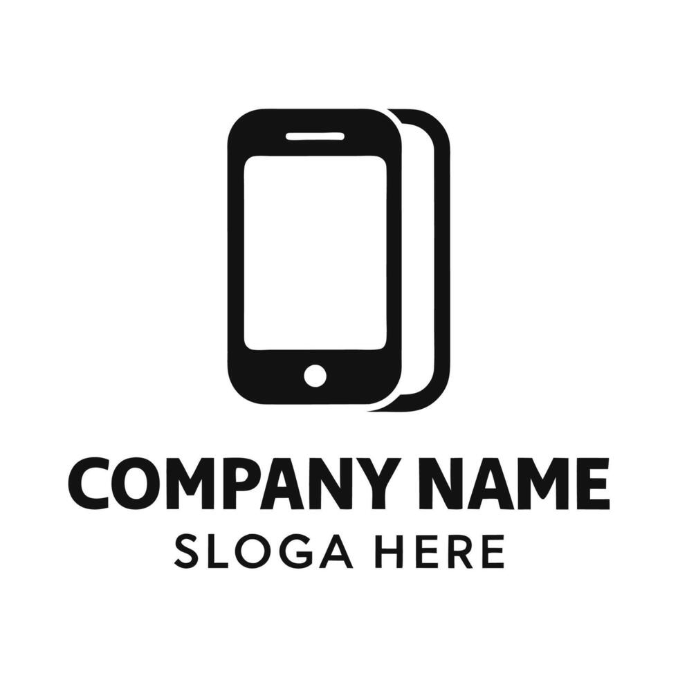 mobile phone logo design template white background vector