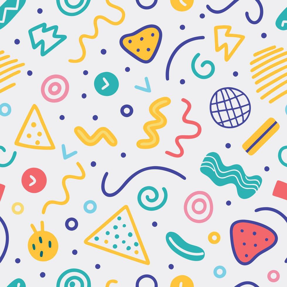 seamless pattern with l shapes and shapes white background vector