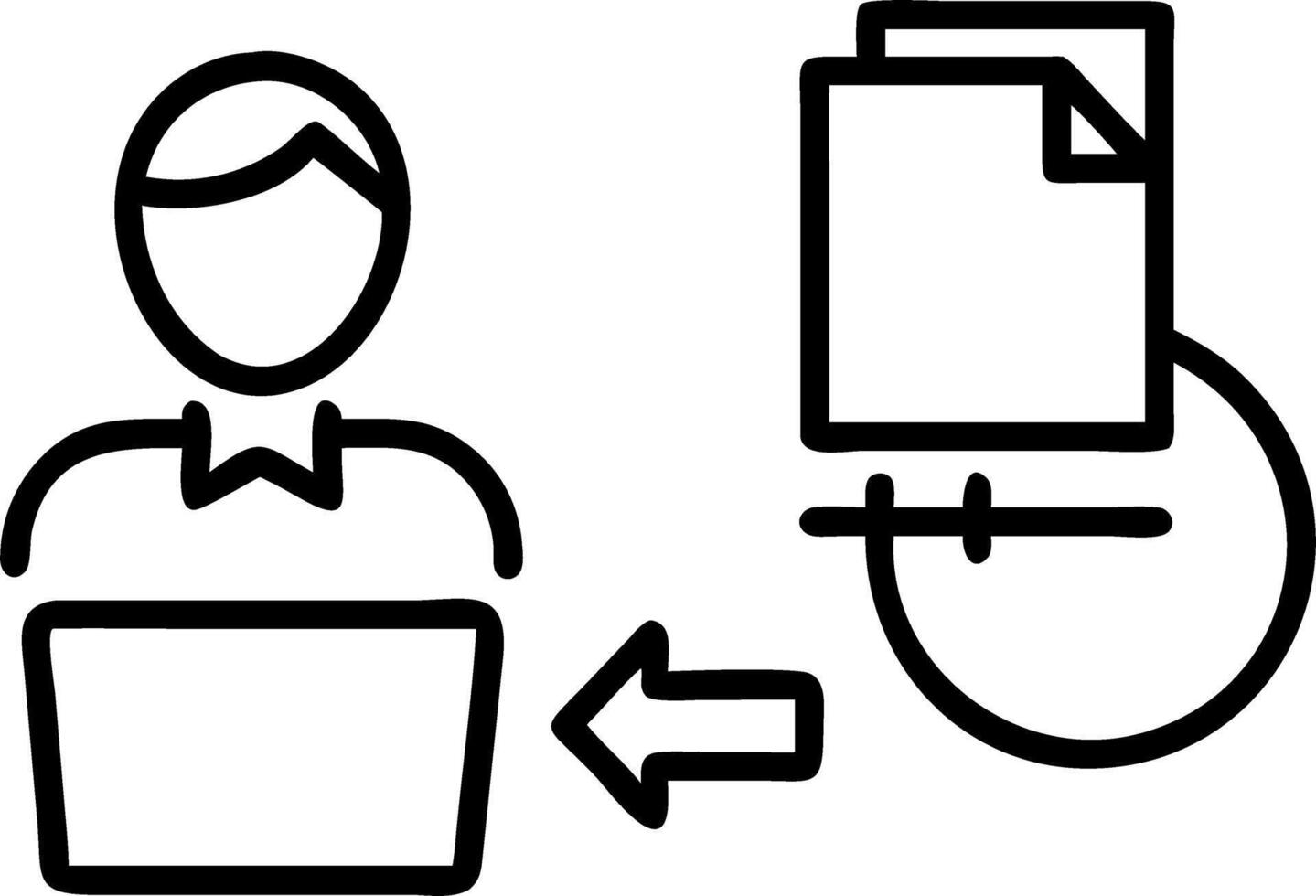 businessman using computer document management system online database digital file storage software records file access efficiency concept as Professional managing files digitally Clean vector