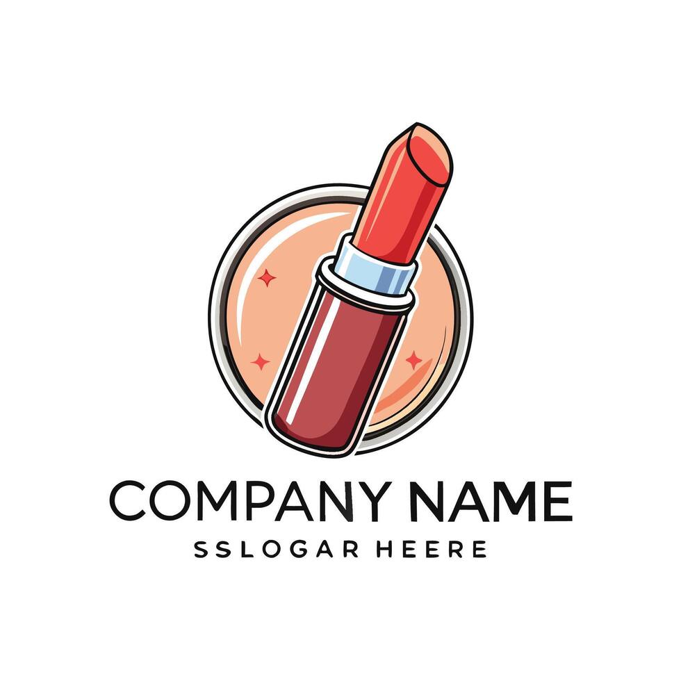 lipstick logo design white background,background vector