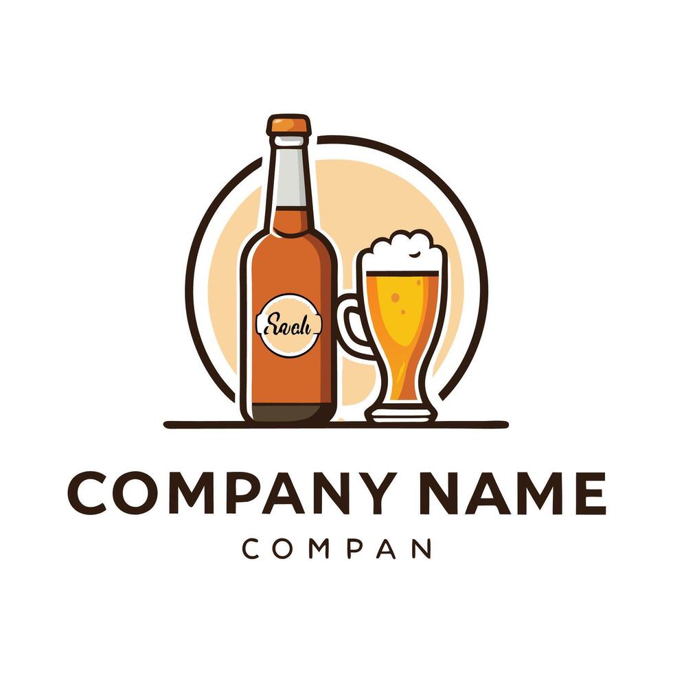 beer logo design template background vector