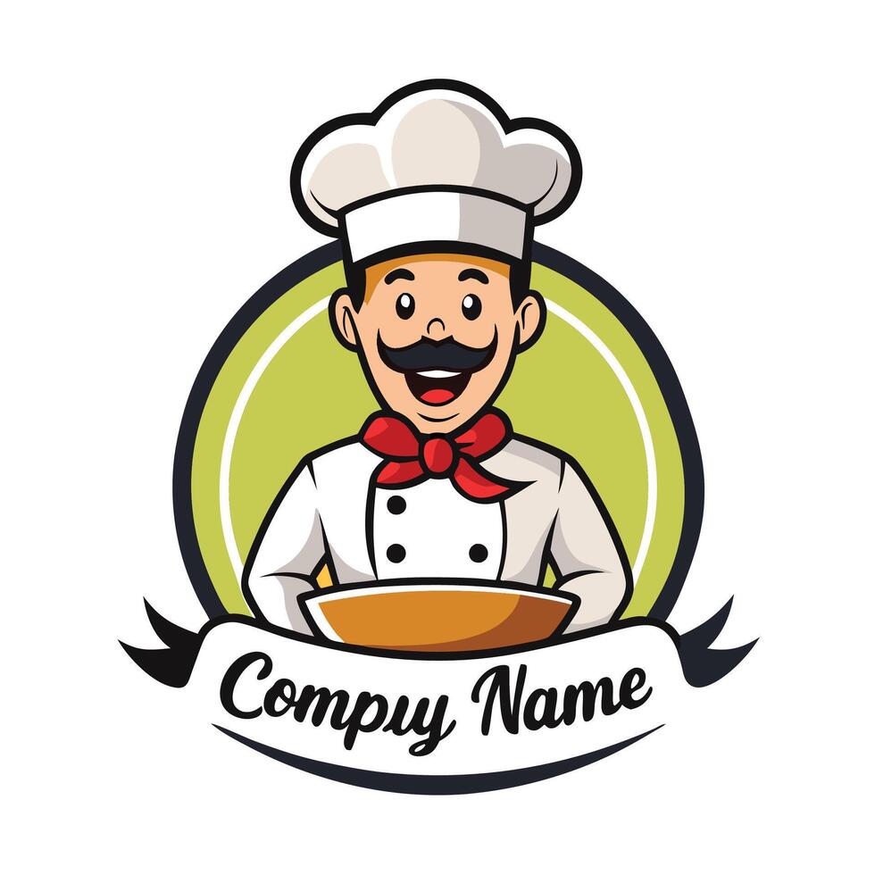 chef logo design template white background white background vector