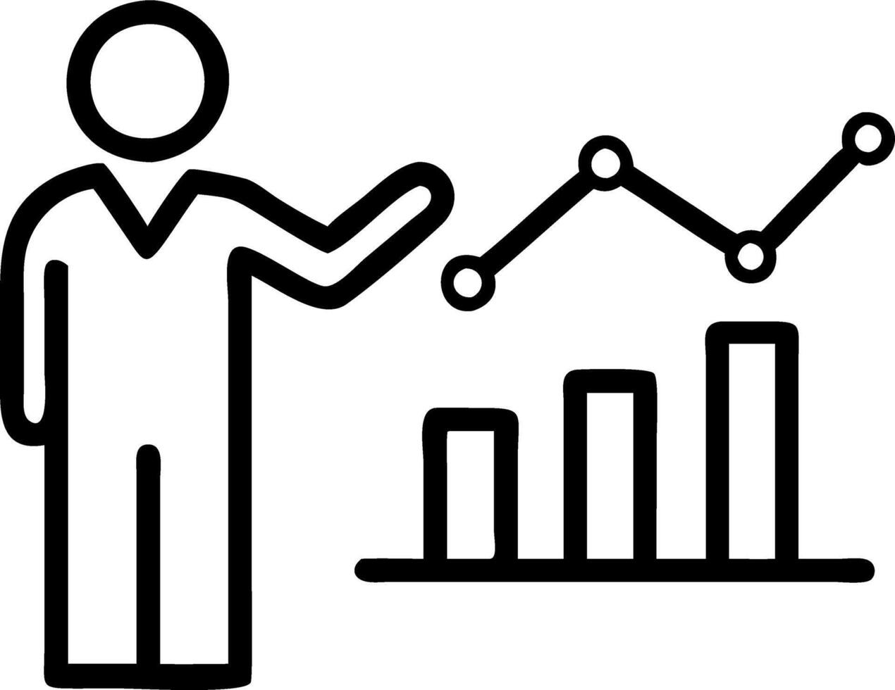 Businessman analysis market growth graph plans KPI dashboard AI E commerce profit increase 2026 concept as Businessman utilizes AI KPI dashboard charts plans for market growth targ Clean vector