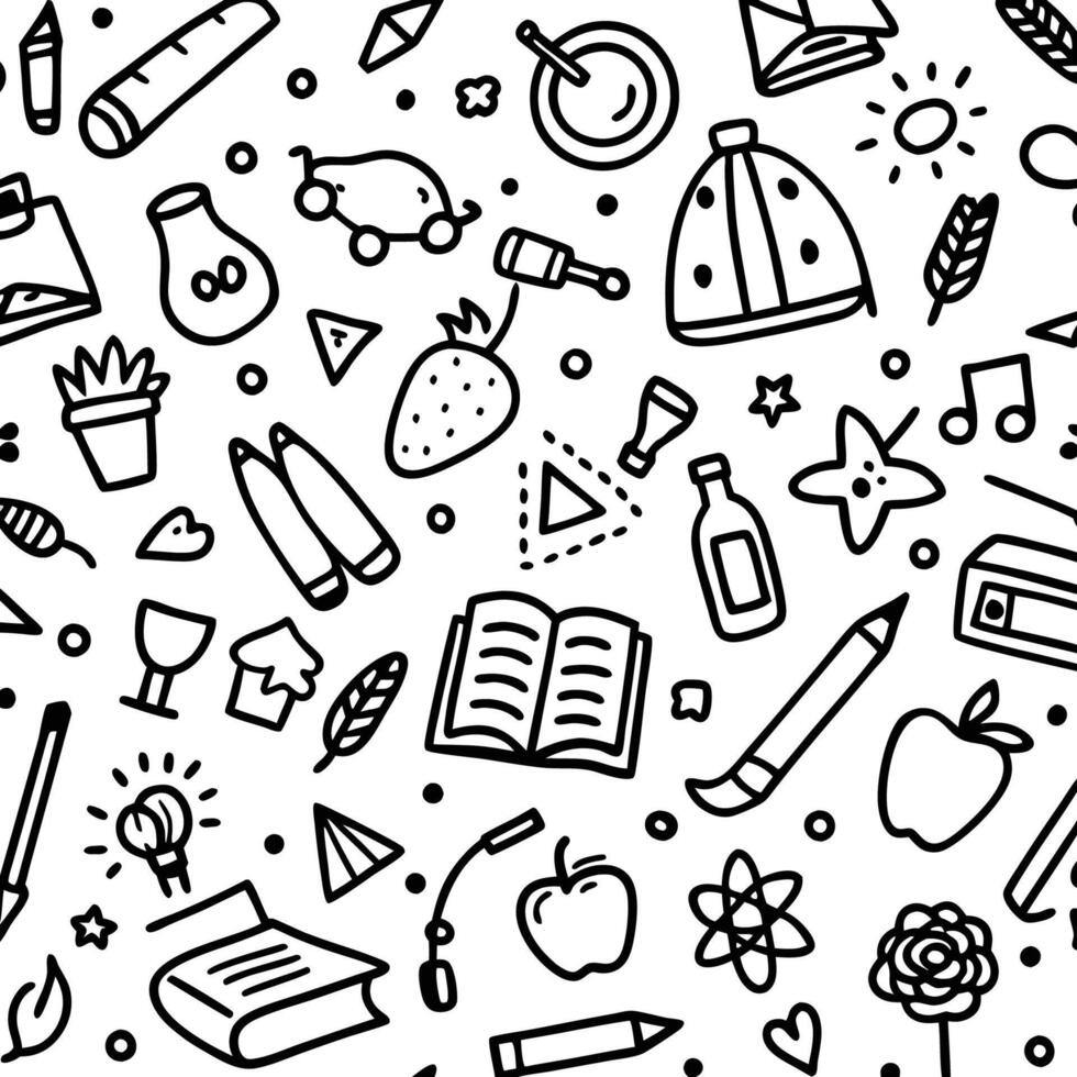 a black and white image of a school theme white background vector