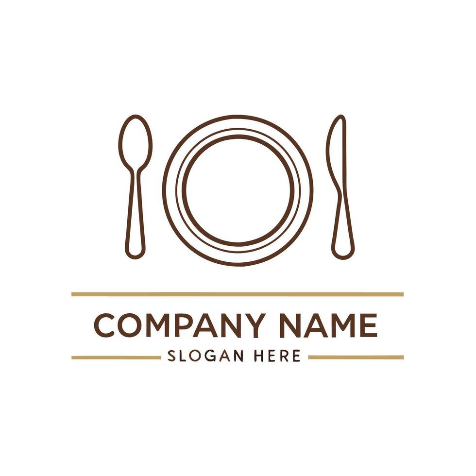 plate and fork logo design white background vector