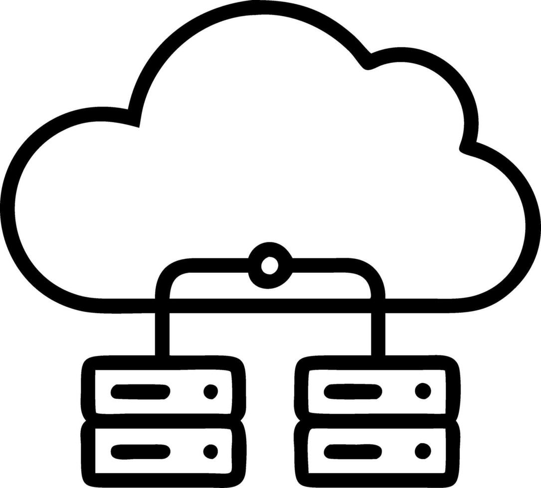 Business technology cloud computing service and data center server symbolize scalable IT solutions for secure workplace infrastructure concept as Highlights modern technology for Clean Set 3 vector