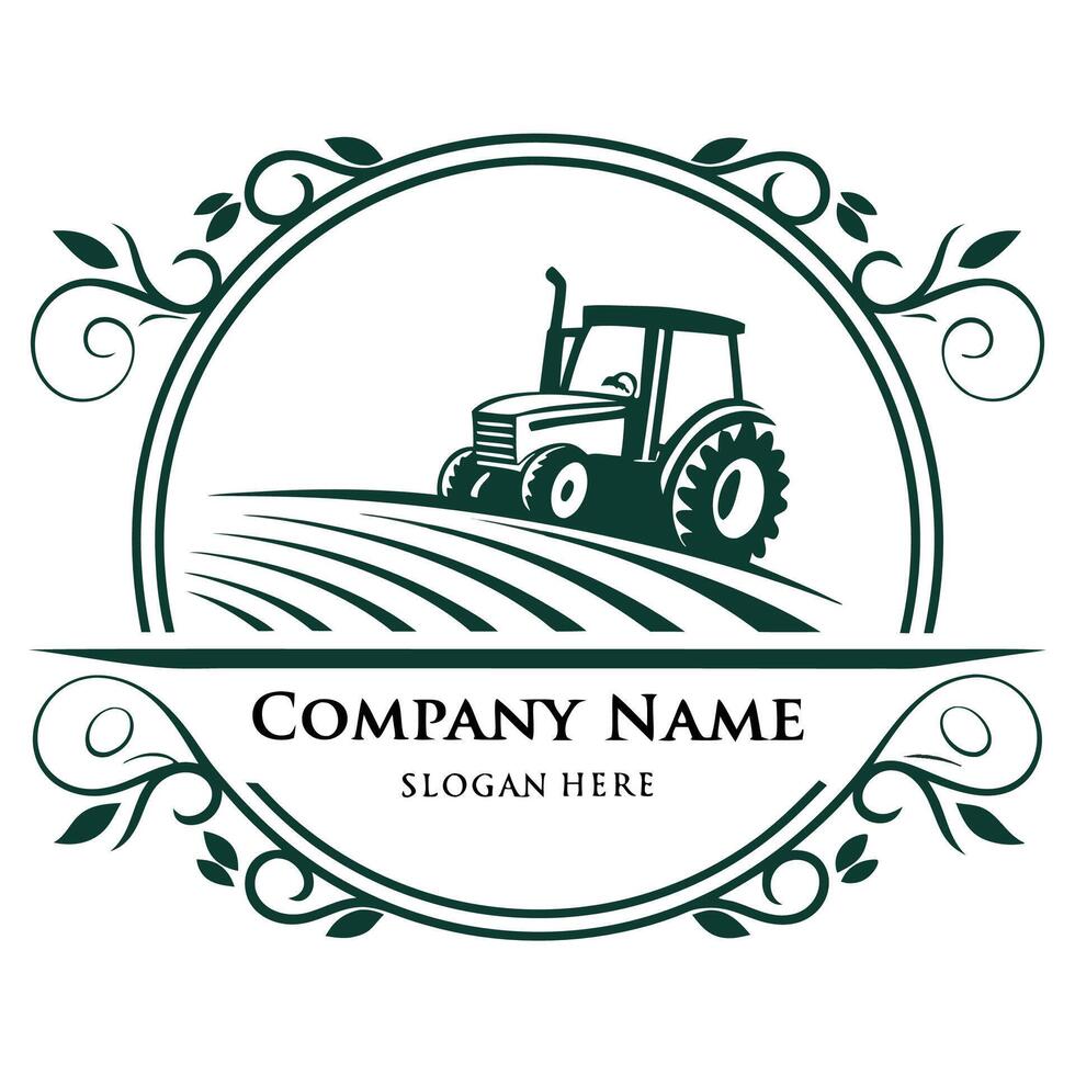 tractor logo design template, white background vector