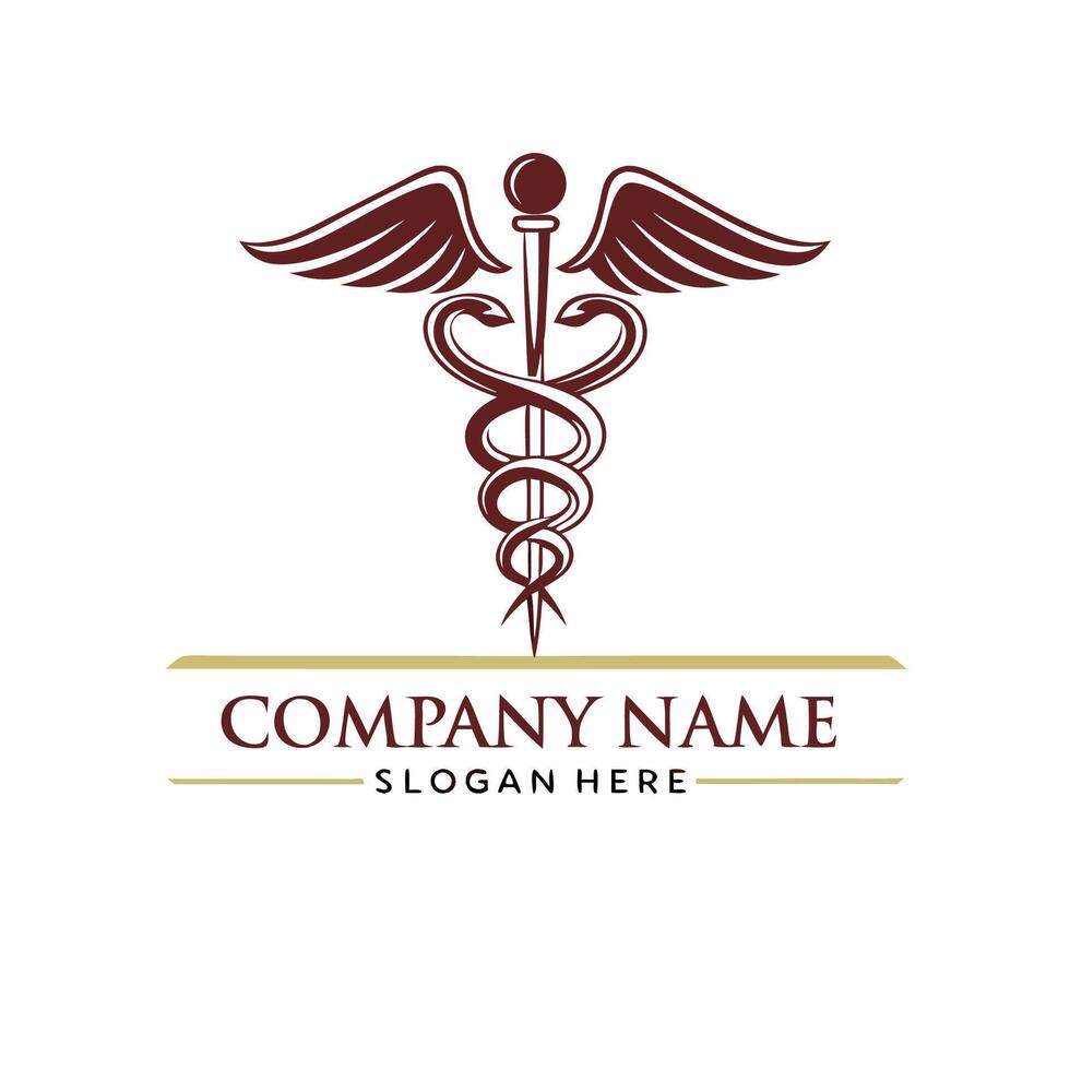 medical caduceus symbol white background vector