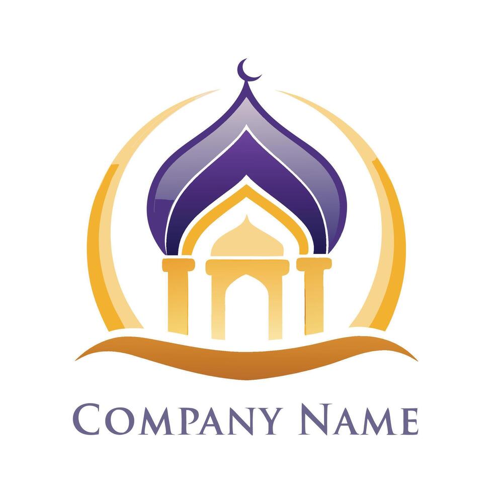 a logo for a company that is called islamic white background vector