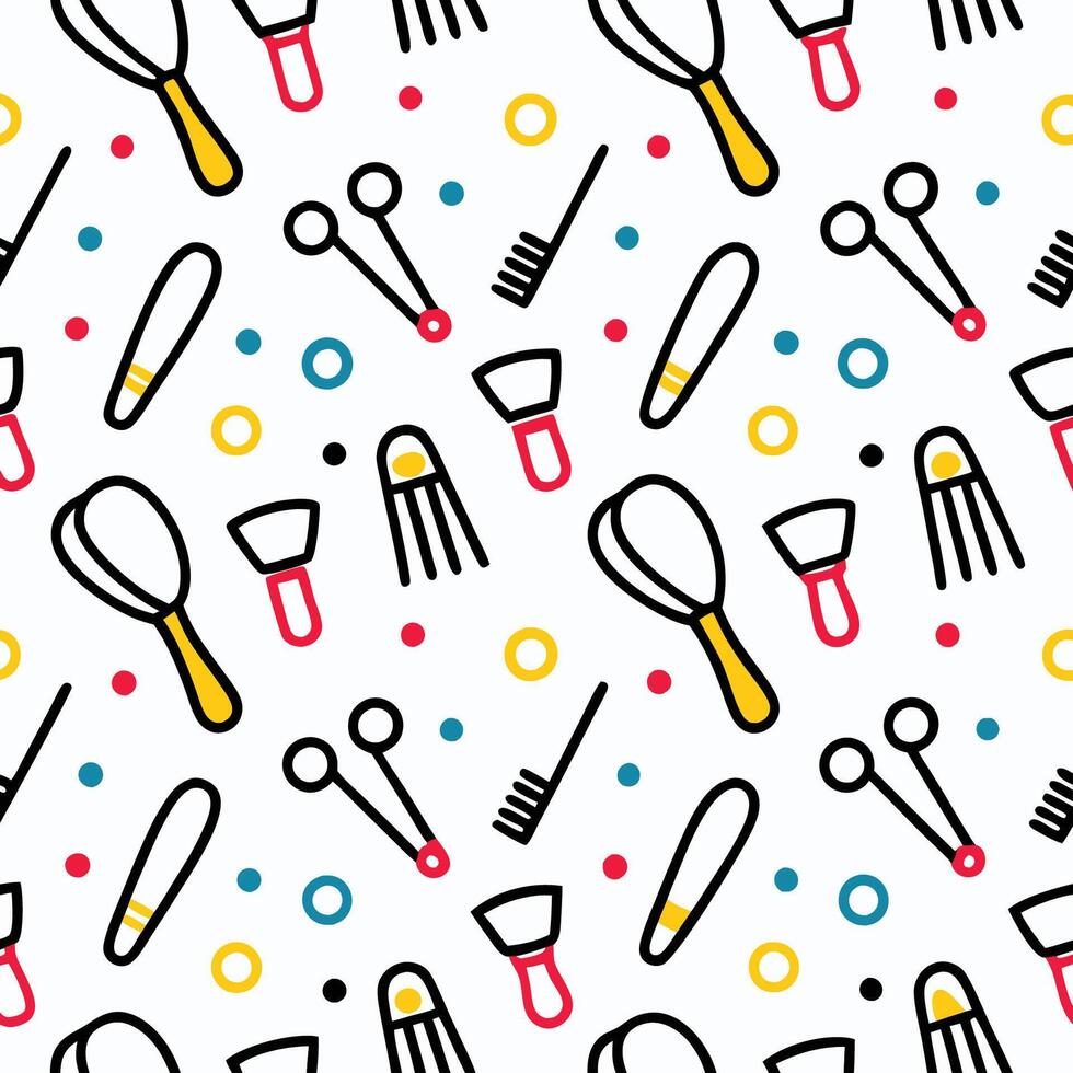 a pattern with various tools and accessories white background vector