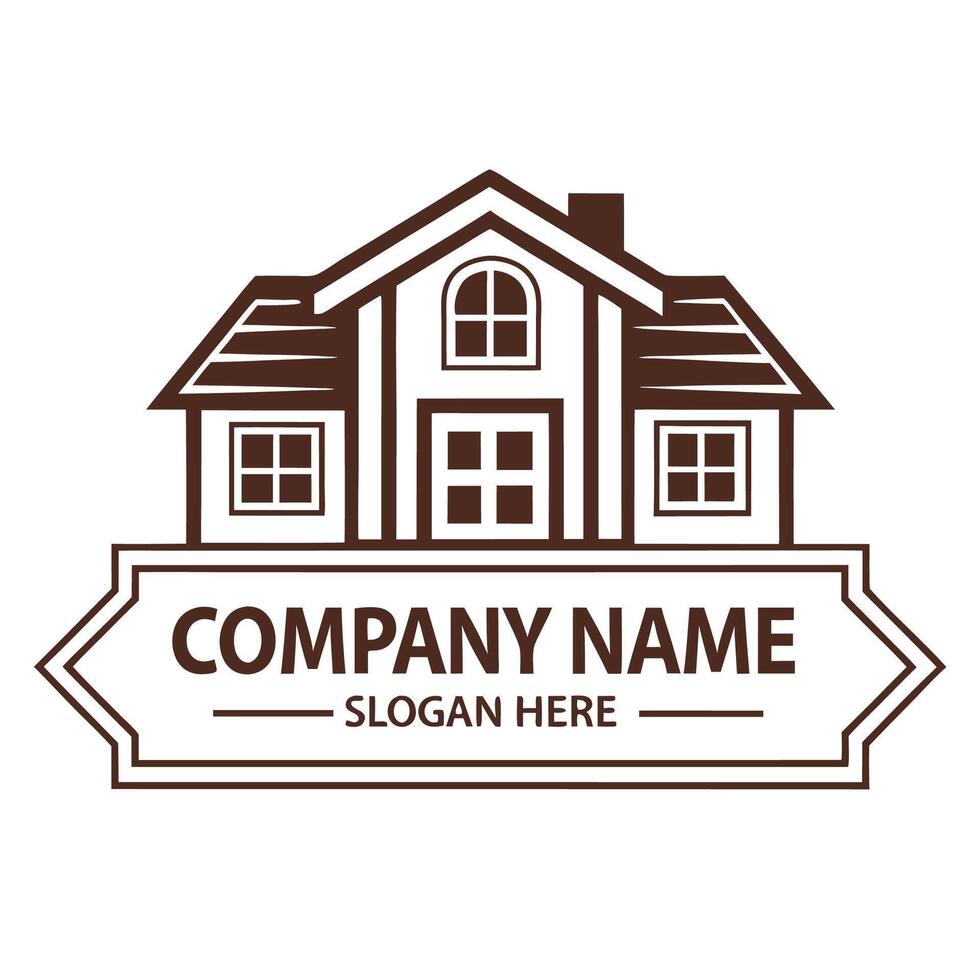 a house logo with a window roof white background, vector