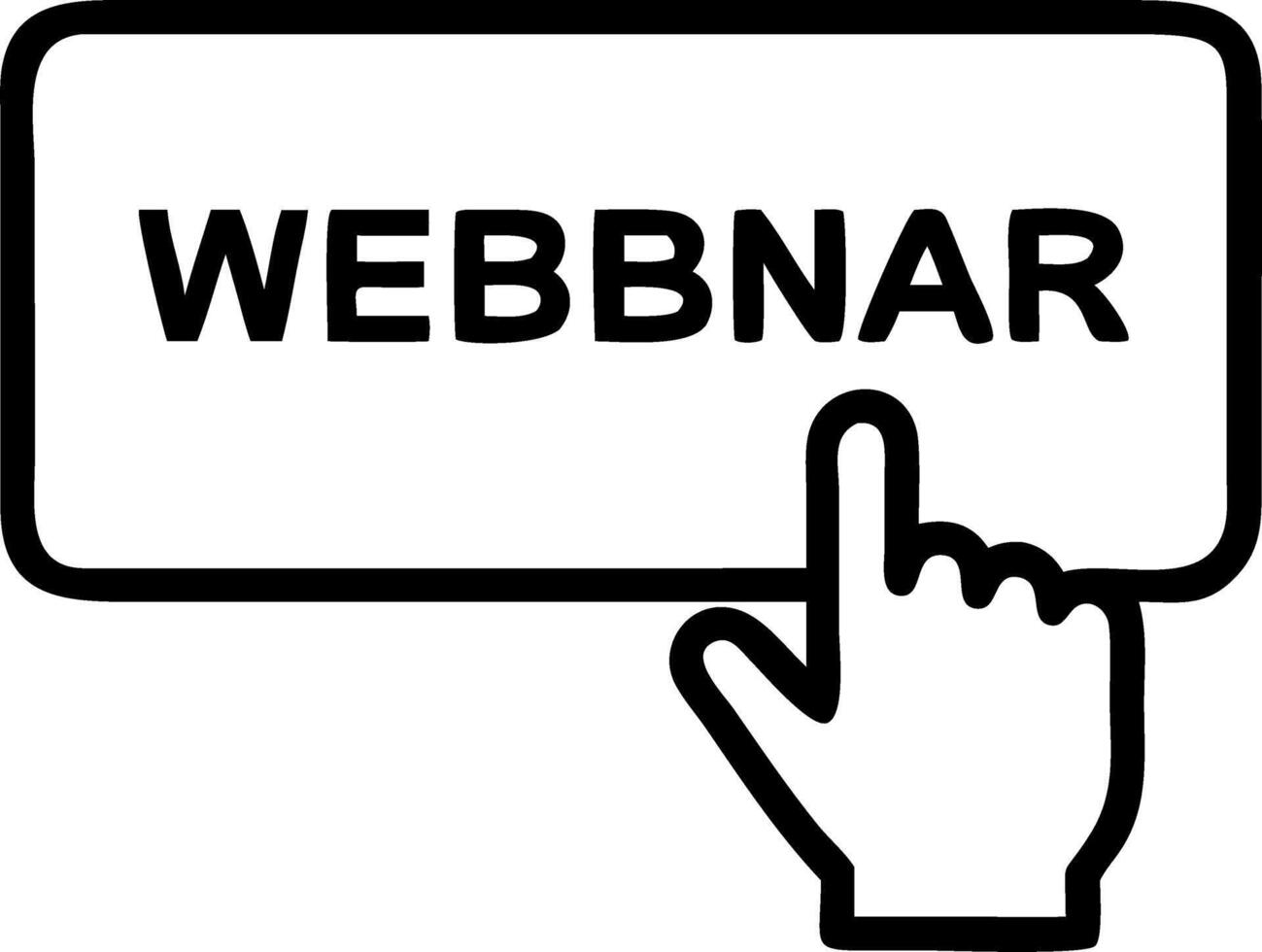 Business hand clicks webinar online education internet Online Courses e learning concept concept as Business hand clicking on webinar online representing education on the internet Clean vector