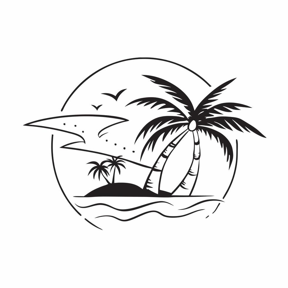 Bright summer seamless pattern with tropical palm leaves and vibrant sunset hues for an island inspired look concept as Tropical summer pattern with palm leaves and sunset hues per Clean vector