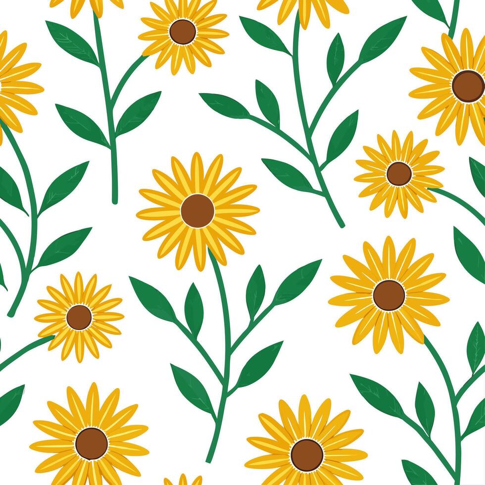 Bright summer flowers seamless pattern with large bold petals and vibrant colors for lively garden themes concept as Bright and bold summer flowers pattern with large petals and vi Clean Set 2 vector