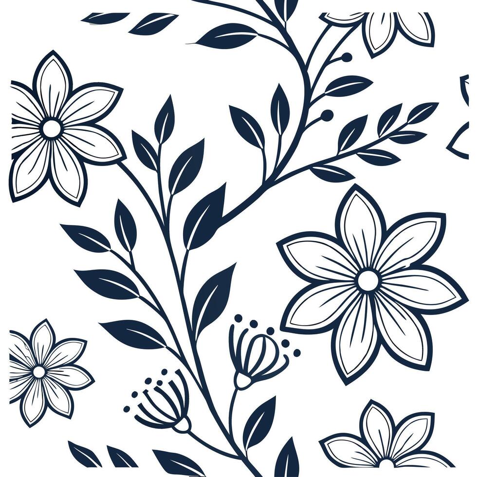 Botanical vintage frame seamless tile pattern with nature inspired elements and classic style concept as Nature inspired vintage botanical frames create seamless tile patterns with Clean vector
