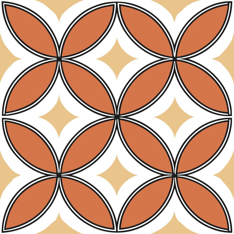 Bold retro geometric seamless tile pattern contrasting colors isolated white background ideal for statement walls concept as Designing bold retro geometric seamless tile with contr Clean vector