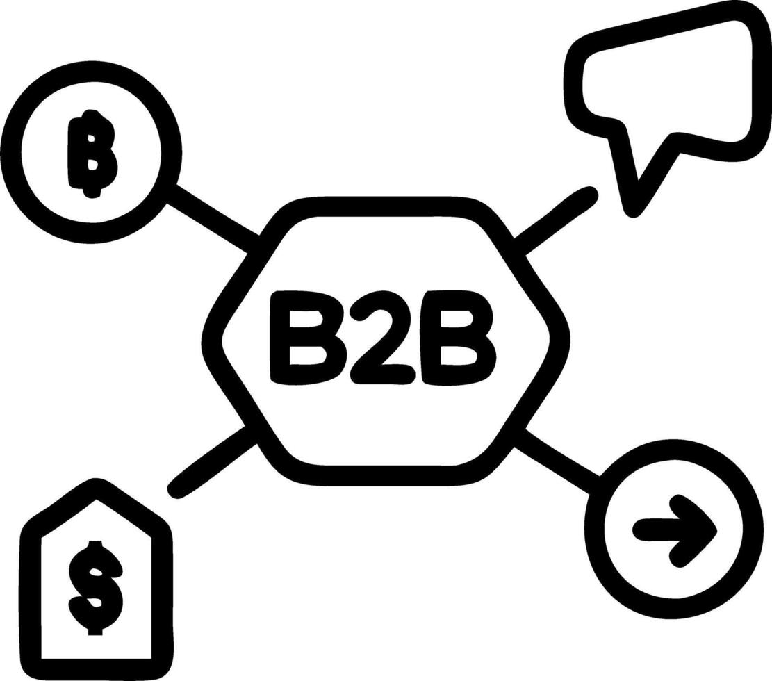 B2B marketing within e commerce encompasses institutional sales digital marketing strategies supply chain management and online business action plans concept as B2B marketing with Clean vector