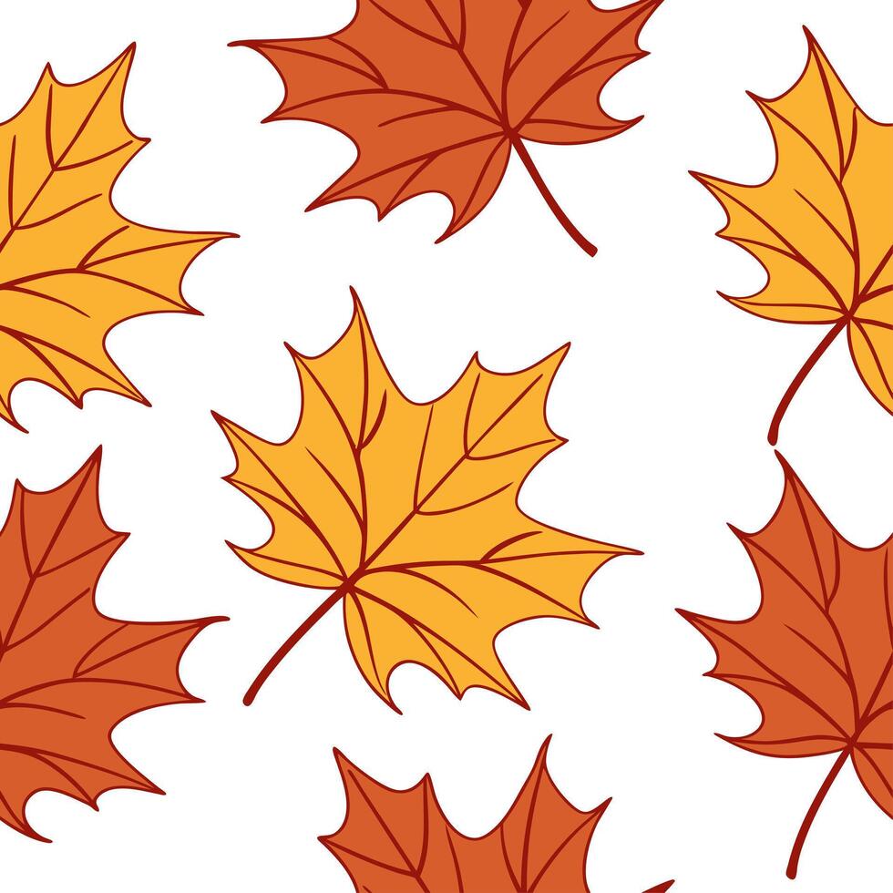 Autumn leaves seamless pattern with soft transitions between rich oranges reds and yellows for a balanced natural fall look concept as Soft autumn leaves pattern with smooth transi Clean Set 2 vector