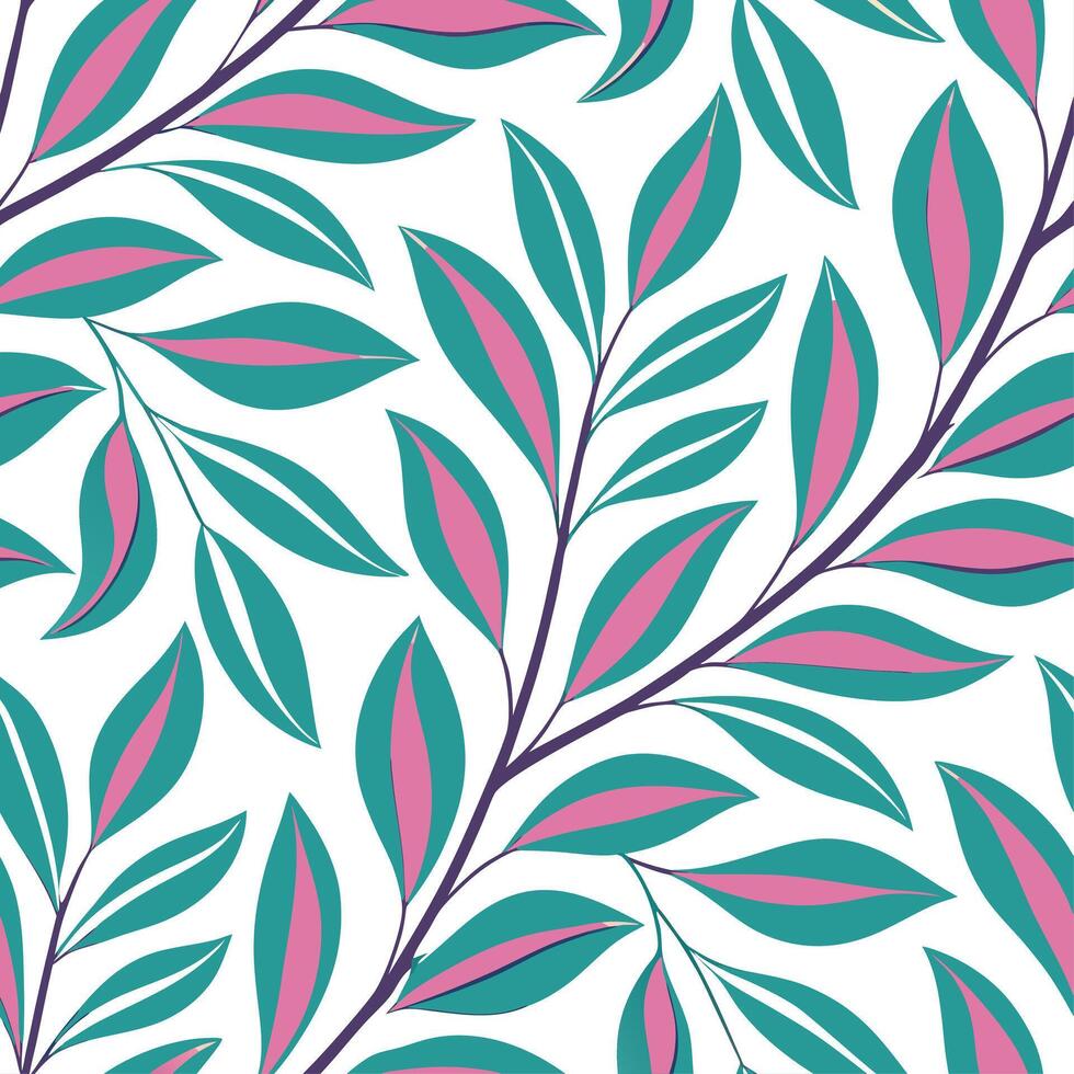 Artistic spring leaves seamless pattern with abstract interpretations of leaves and bright spring hues for creative designs concept as Abstract artistic interpretation of spring le Clean Set 2 vector