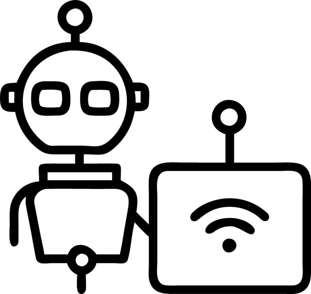 AI tool for smart robot science and artificial intelligence technology innovation futuristic global connection providing access to information and data on online network concept a Clean vector