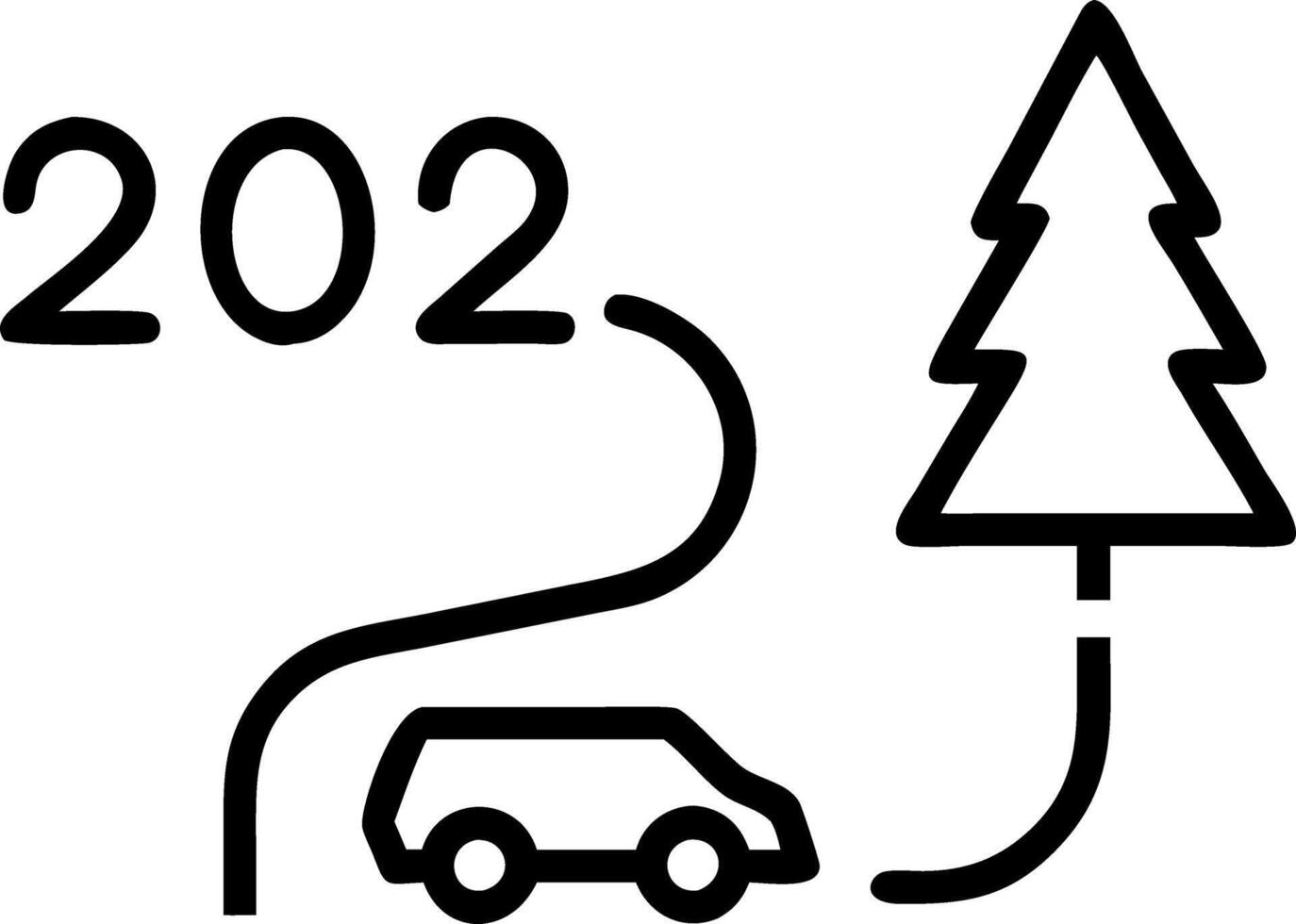 Aerial top view road in forest with car to start the new year 2026 Goal plan action Business target and growth strategy Business annual plan and development for achieving goals an Clean vector