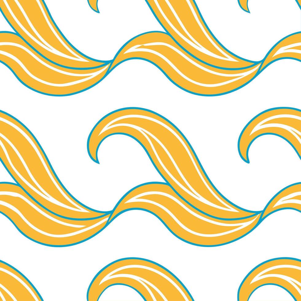 Abstract summer waves seamless pattern with artistic wave shapes and vibrant hues for creative beach designs concept as Artistic summer wave pattern with abstract shapes and vibran Clean Set 2 vector