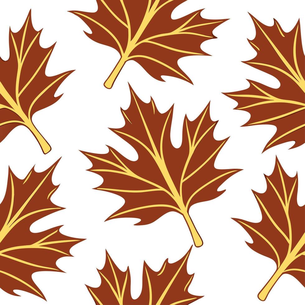 Abstract autumn leaves seamless pattern with geometric leaf shapes and earthy tones for modern fall designs concept as Modern autumn leaves pattern with geometric shapes and earthy Clean Set 4 vector