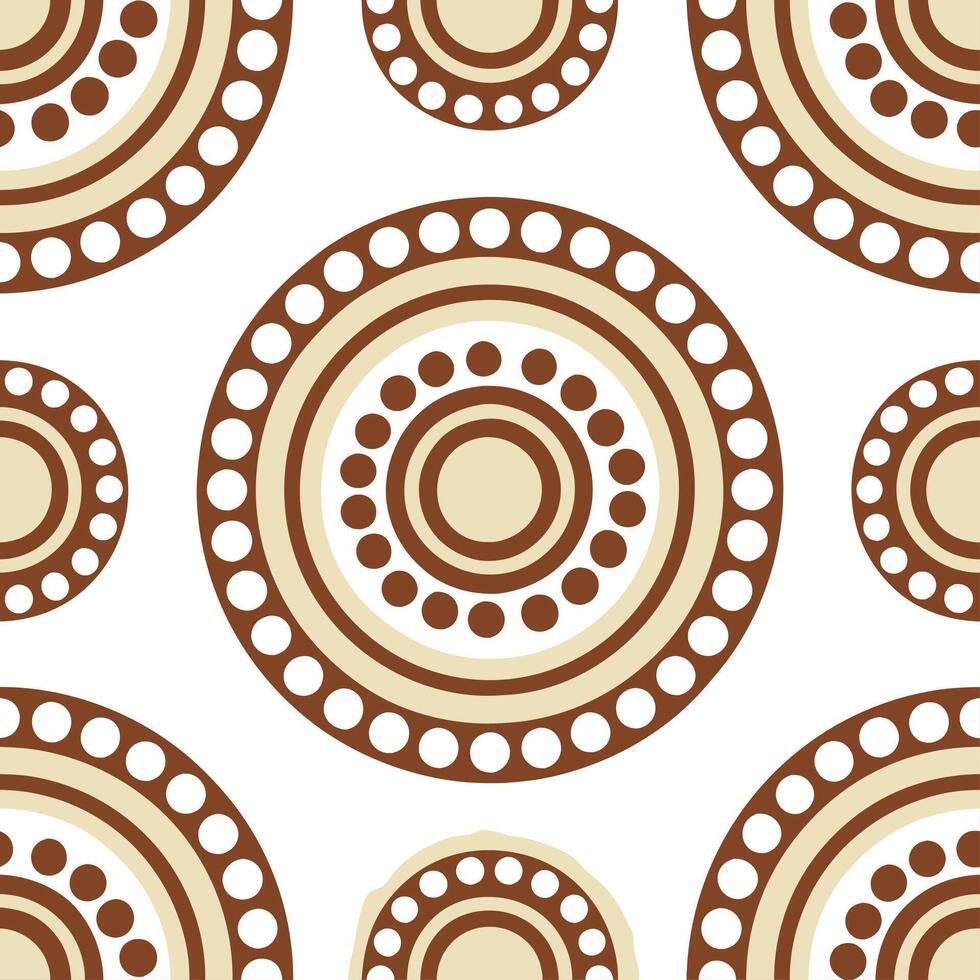 Aboriginal patterns and dot art seamless tile pattern with earthy tones and traditional designs for cultural decor concept as Earthy toned dot art and traditional Aboriginal patter Clean Set 2 vector
