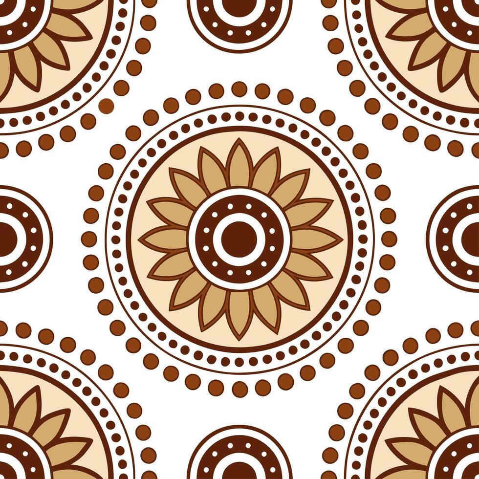 Aboriginal dot art and traditional patterns seamless tile pattern with earthy tones and cultural motifs for authentic decor concept as Earthy toned Aboriginal dot art and tradition Clean Set 2 vector