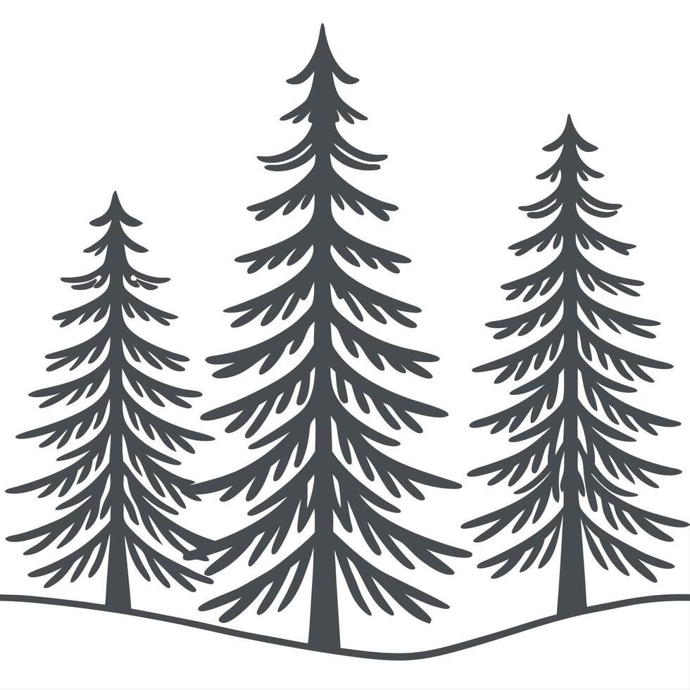 Winter trees seamless pattern with evergreen trees snowy branches and icy textures for a festive winter design concept as Festive winter trees pattern with evergreen trees snowy br Cleans vector
