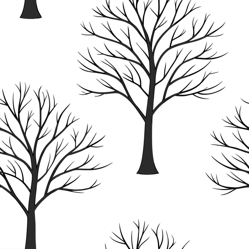 Winter trees seamless pattern with bare branches light frost and delicate snowflakes for a minimal winter design concept as Minimalist winter trees pattern with bare branches light Cleans vector