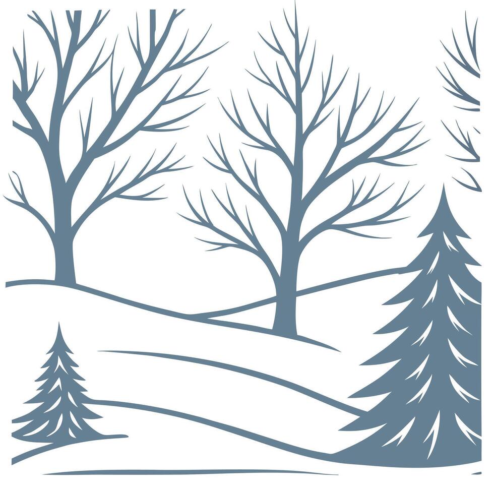 Winter snow seamless pattern with snow covered trees frosty branches and sparkling snowflakes for a magical winter look concept as Magical winter snow pattern with snow covered tre Cleans vector